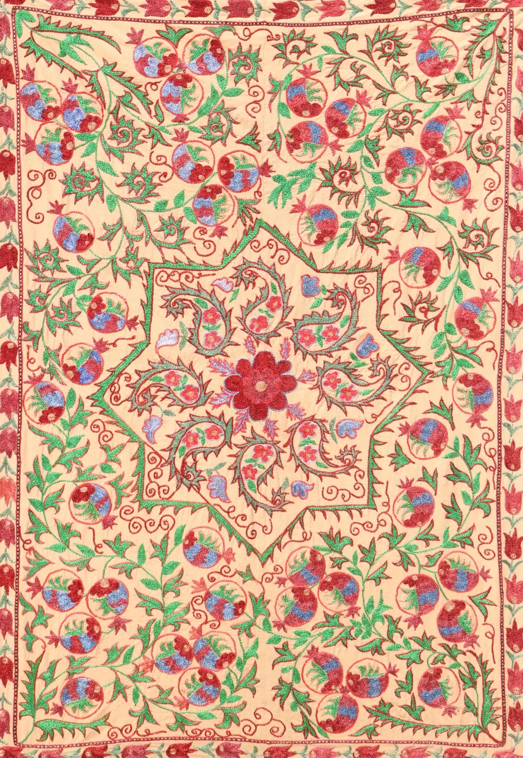 Suzani Uzbek handmade embroidery,Suzani Fabric Suzani Wall Hanging,  Bedspread, Bedcover, Wall hanging Decorative fabric, Suzani tablecloth.