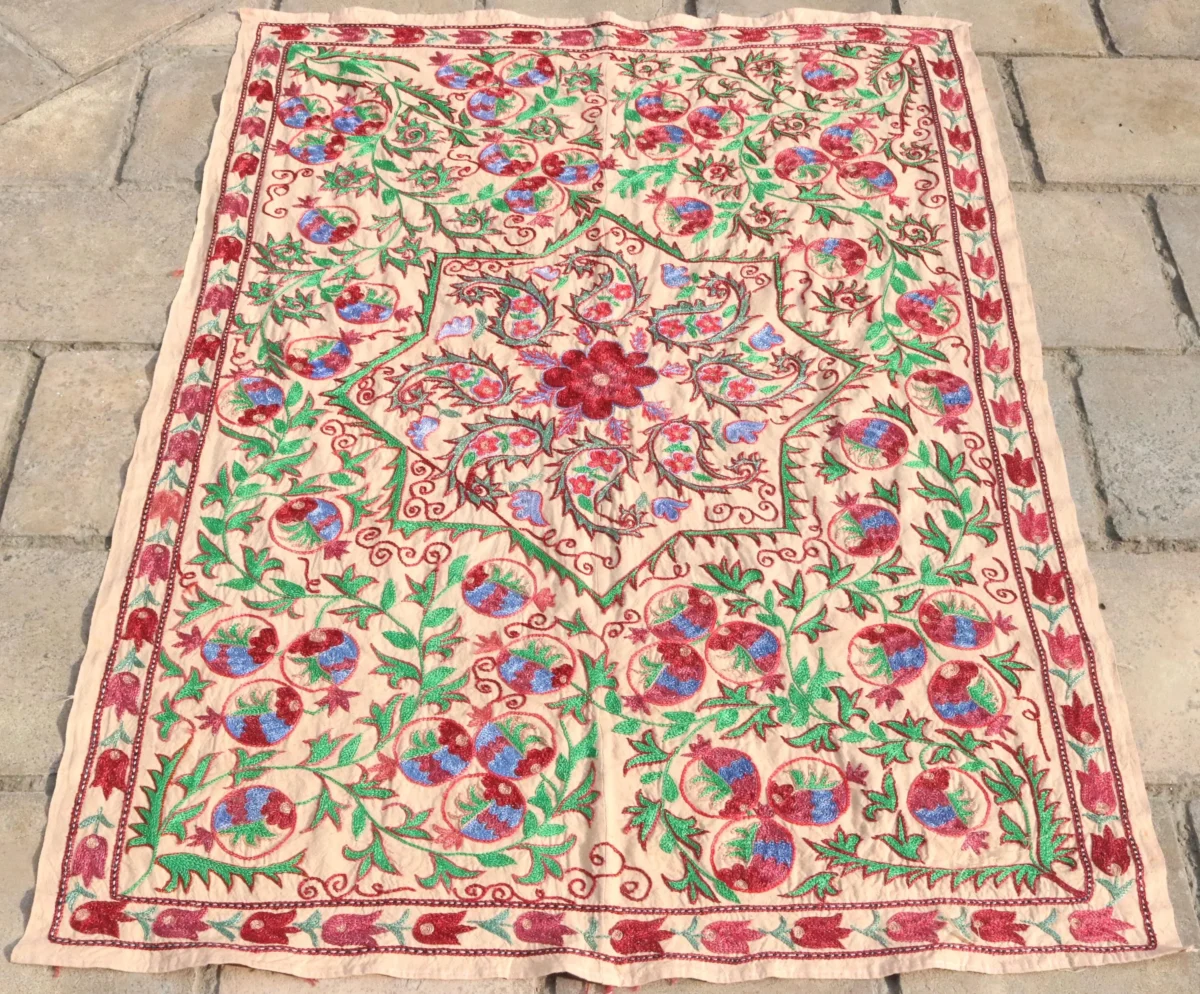 Suzani Uzbek handmade embroidery,Suzani Fabric Suzani Wall Hanging,  Bedspread, Bedcover, Wall hanging Decorative fabric, Suzani tablecloth.
