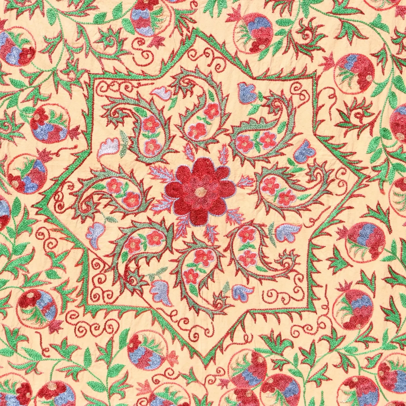 Suzani Uzbek handmade embroidery,Suzani Fabric Suzani Wall Hanging,  Bedspread, Bedcover, Wall hanging Decorative fabric, Suzani tablecloth.