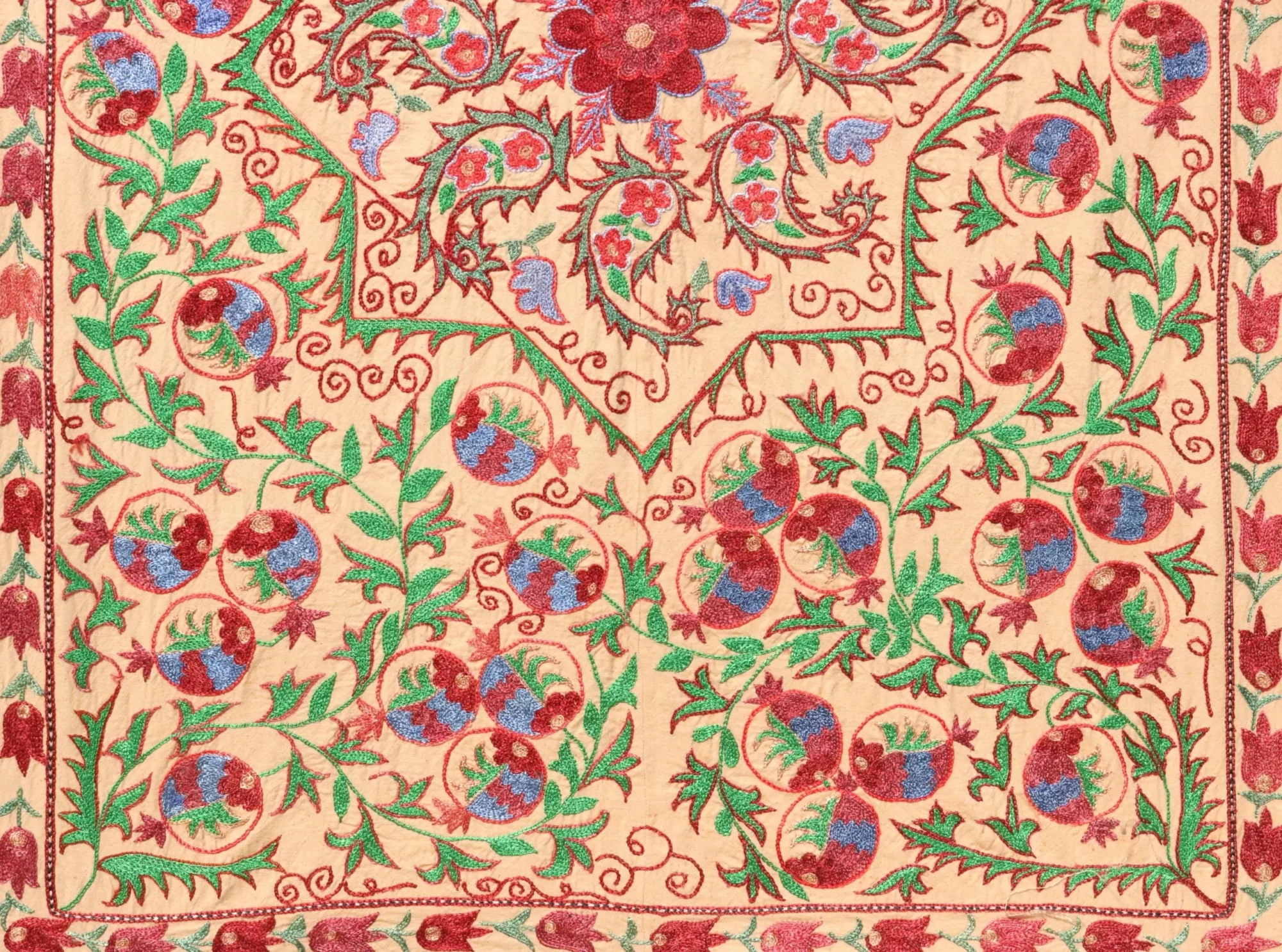 Suzani Uzbek handmade embroidery,Suzani Fabric Suzani Wall Hanging,  Bedspread, Bedcover, Wall hanging Decorative fabric, Suzani tablecloth.