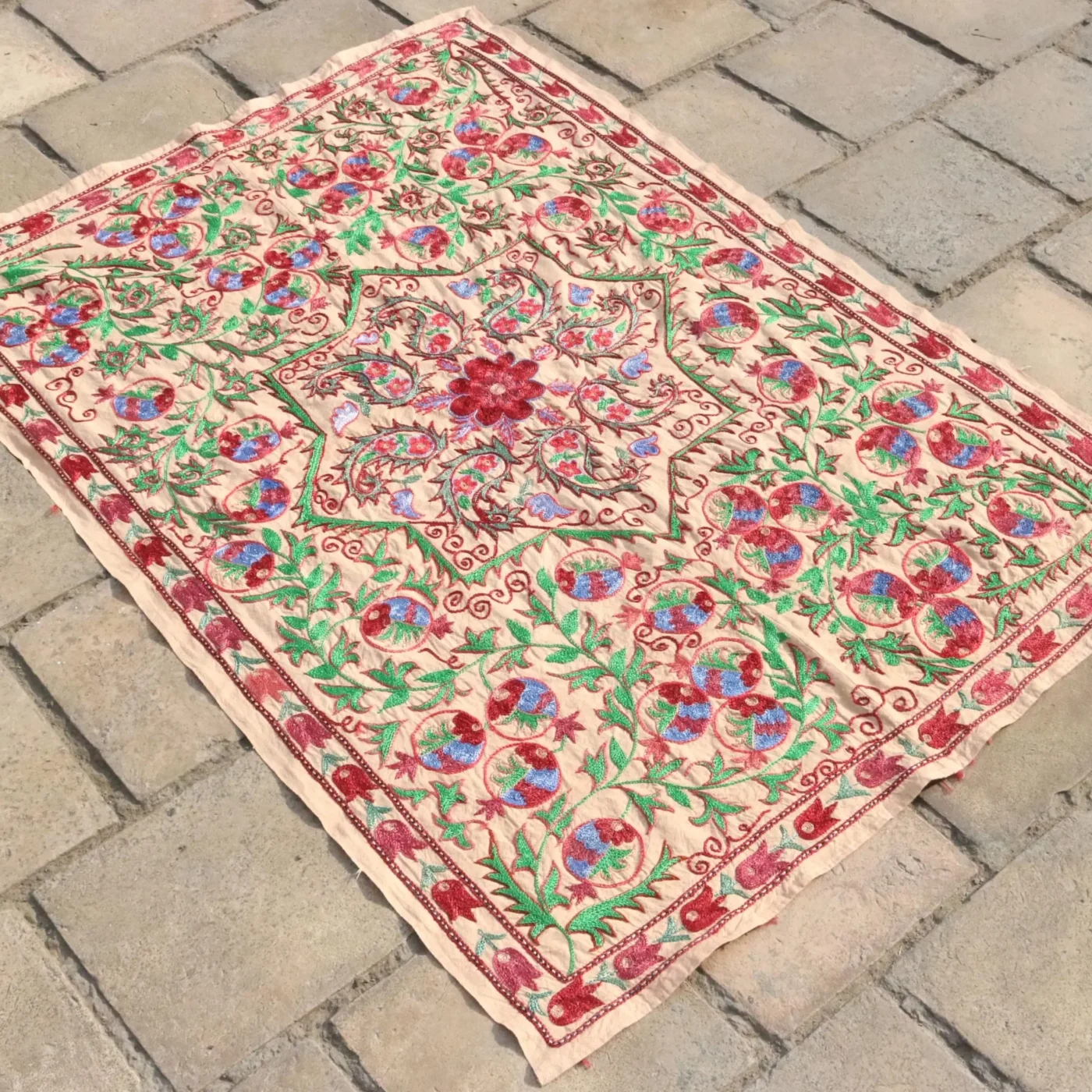 Suzani Uzbek handmade embroidery,Suzani Fabric Suzani Wall Hanging,  Bedspread, Bedcover, Wall hanging Decorative fabric, Suzani tablecloth.