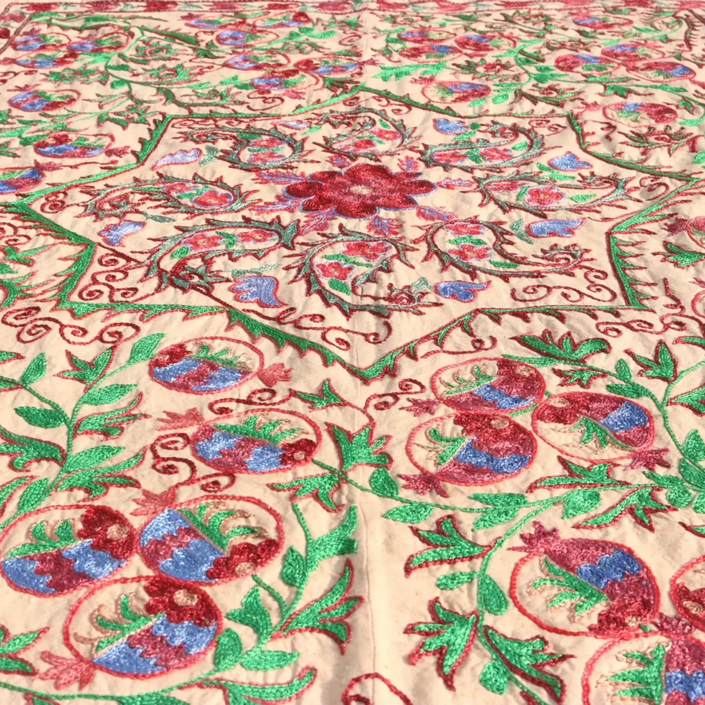 Suzani Uzbek handmade embroidery,Suzani Fabric Suzani Wall Hanging,  Bedspread, Bedcover, Wall hanging Decorative fabric, Suzani tablecloth.
