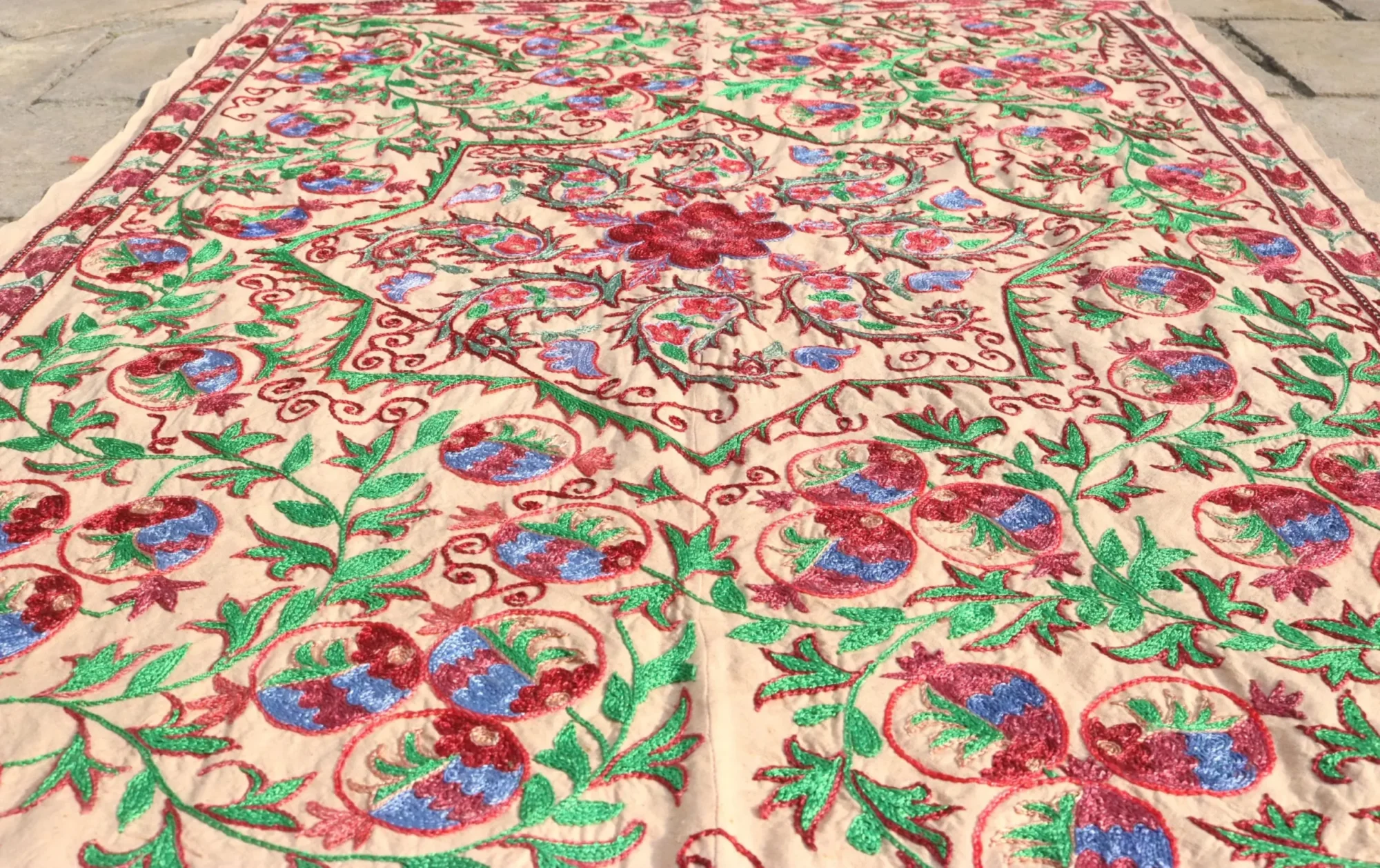 Suzani Uzbek handmade embroidery,Suzani Fabric Suzani Wall Hanging,  Bedspread, Bedcover, Wall hanging Decorative fabric, Suzani tablecloth.