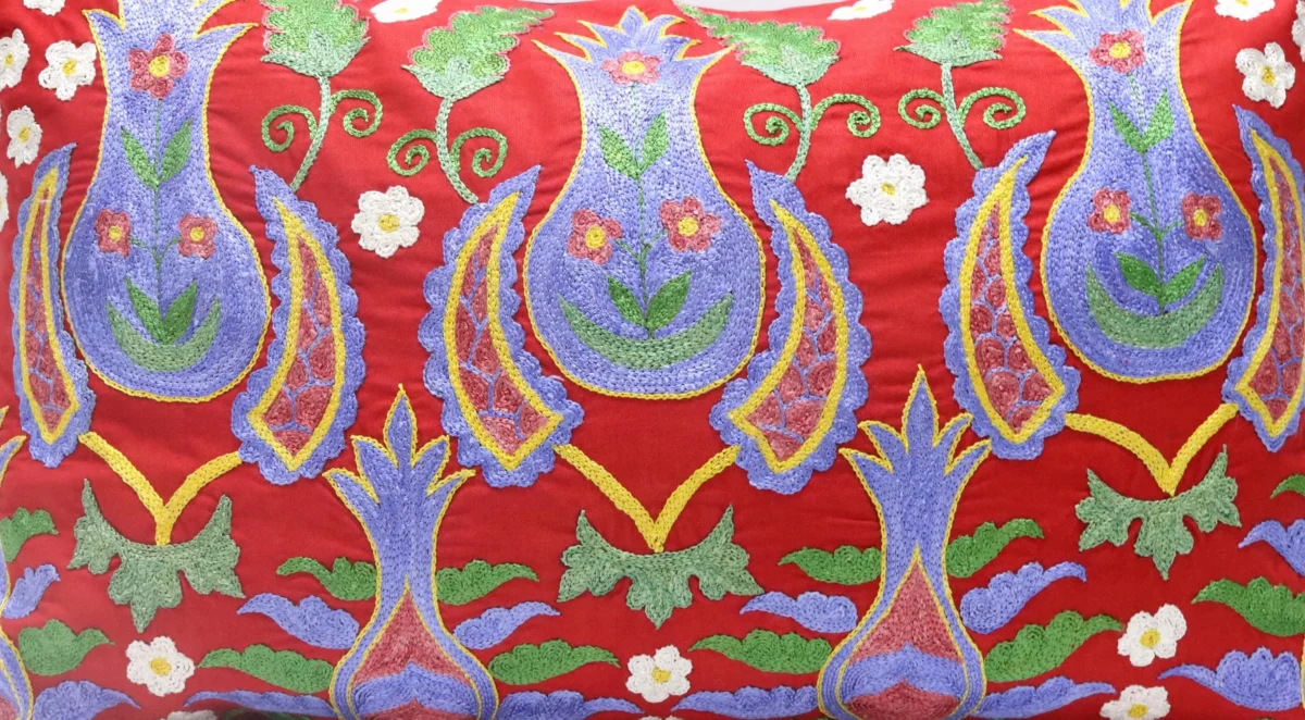 Suzani Pillow Uzbek Embroidery,Suzani Throw Pillow, Suzani Cushion Cover,Suzani Pillow Cover,Hand Embroidery Suzani Pillow,Best Sale