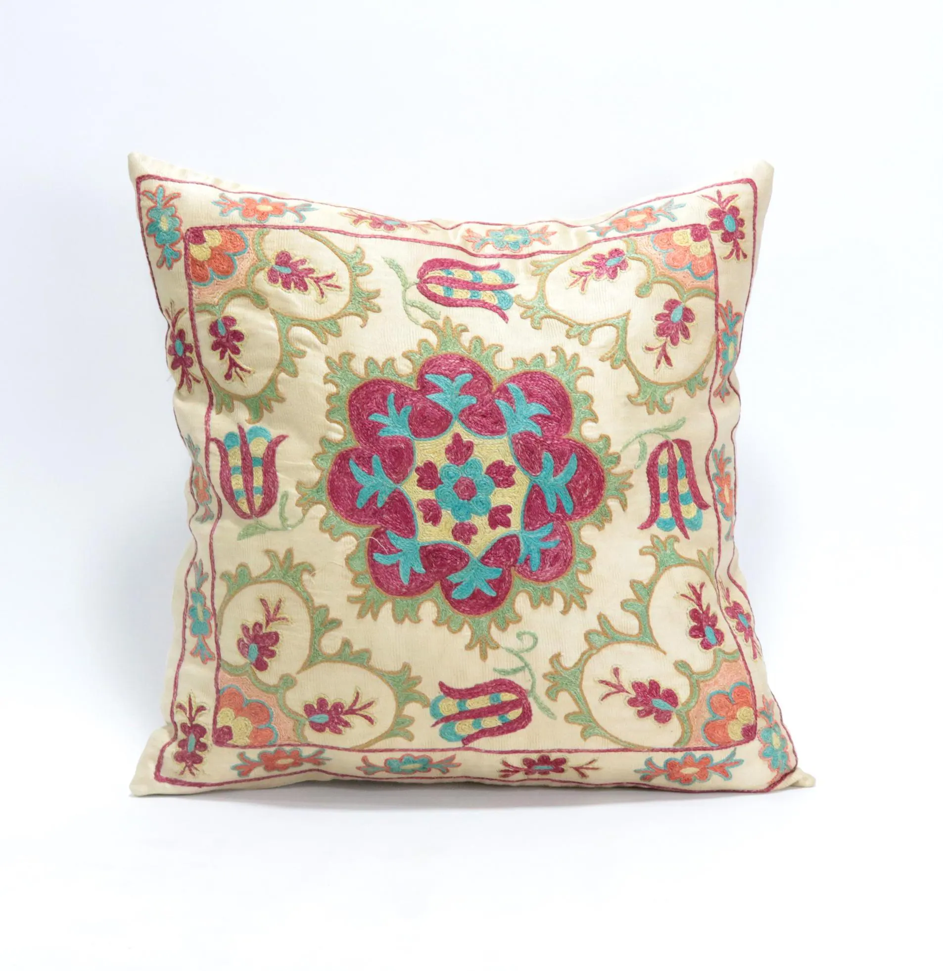 Suzani Pillow Uzbek Embroidery,Suzani 16 x 16 Throw Pillow, Suzani Cushion Cover,Suzani Pillow Cover,Hand Embroidery Suzani Pillow,Best Sale