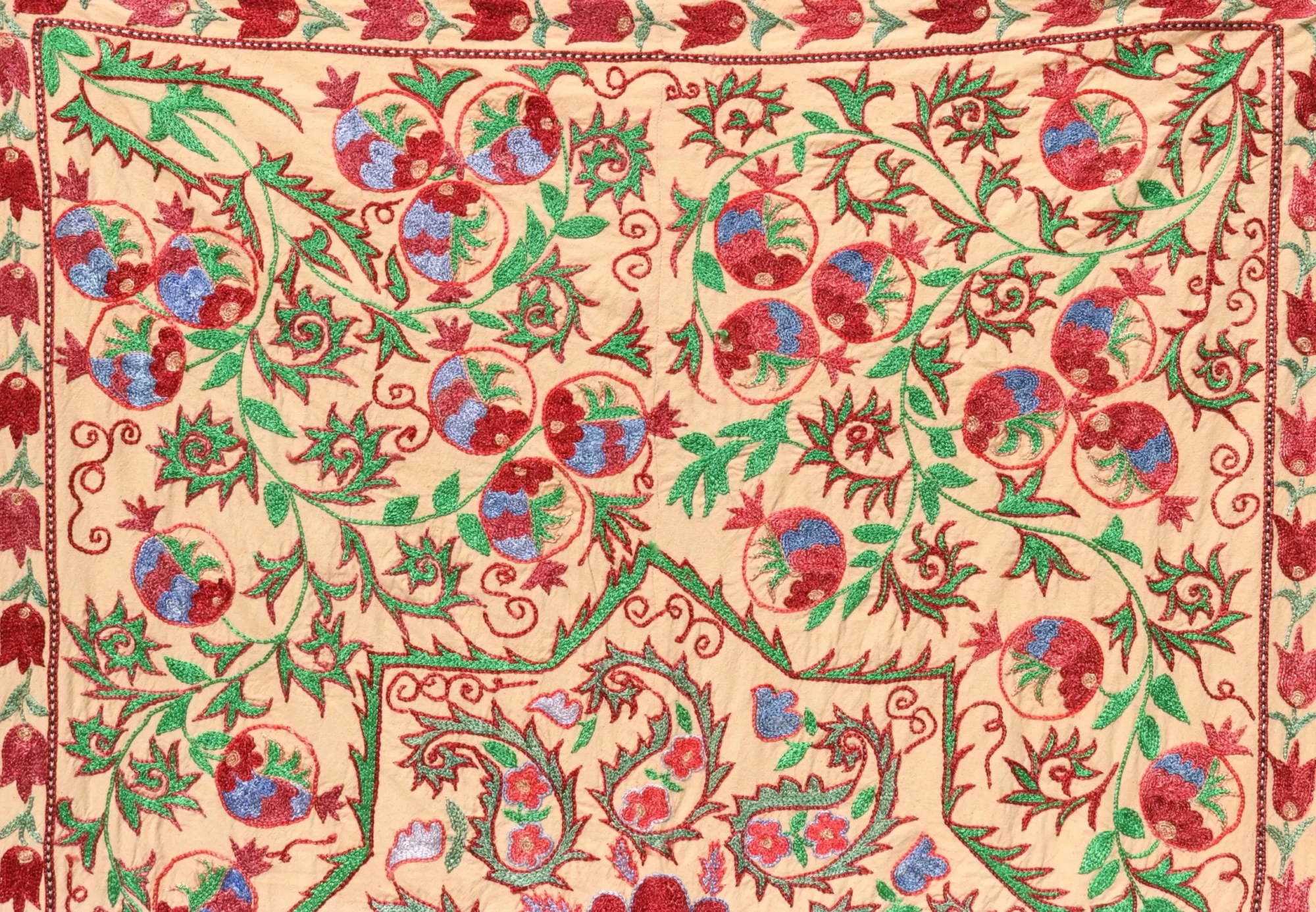 Suzani Uzbek handmade embroidery,Suzani Fabric Suzani Wall Hanging,  Bedspread, Bedcover, Wall hanging Decorative fabric, Suzani tablecloth.