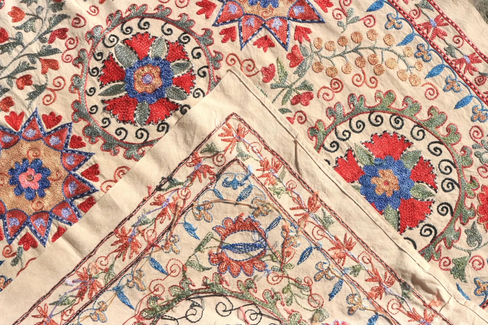 Uzbek handmade embroidery suzani. Bedspread, Bedcover, Wall hanging, Tapestry, Wall decor, Throw, tablecloth.