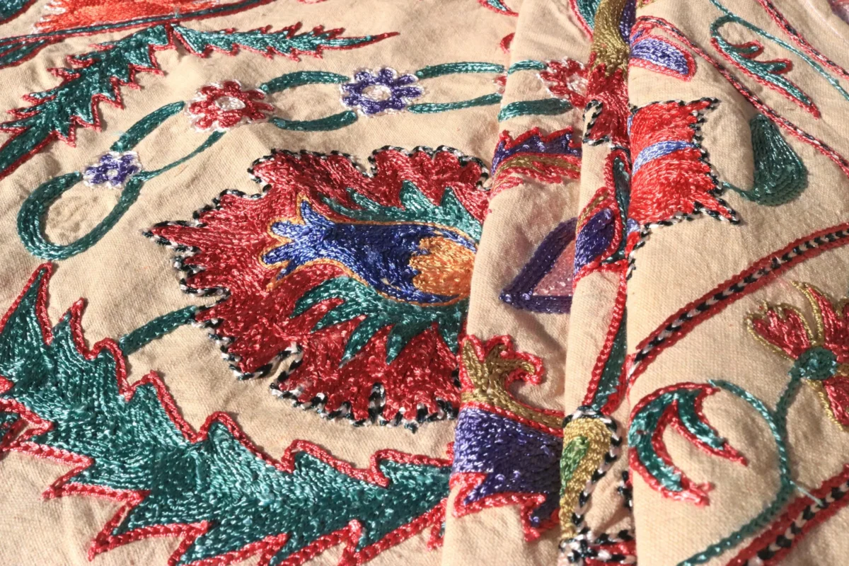 Uzbek handmade embroidery suzani. Bedspread, Bedcover, Wall hanging, Tapestry, Wall decor, Throw, tablecloth.