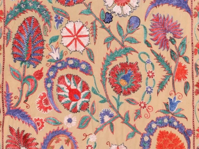 Uzbek handmade embroidery suzani. Bedspread, Bedcover, Wall hanging, Tapestry, Wall decor, Throw, tablecloth.