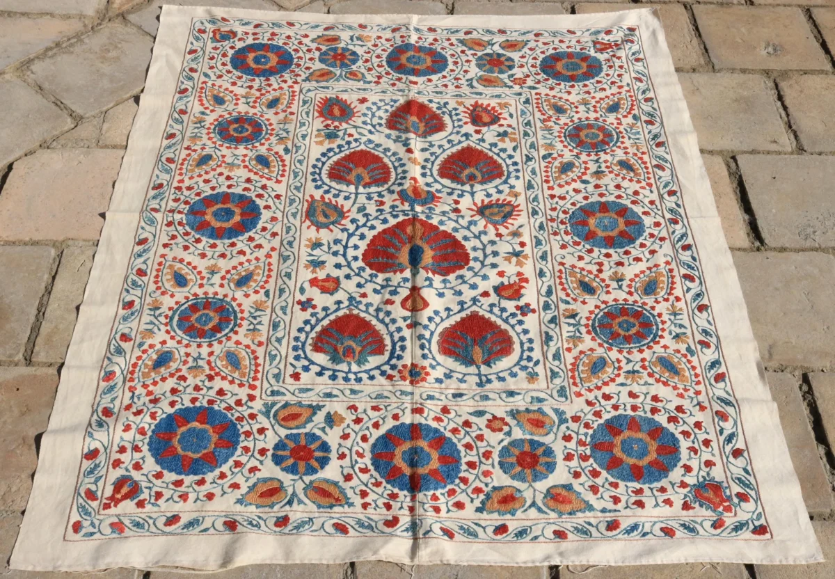 Uzbek handmade embroidery suzani. Bedspread, Bedcover, Wall hanging, Tapestry, Wall decor, Throw, tablecloth.