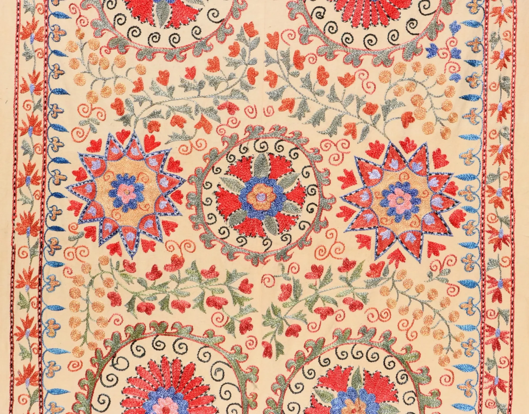 Uzbek handmade embroidery suzani. Bedspread, Bedcover, Wall hanging, Tapestry, Wall decor, Throw, tablecloth.