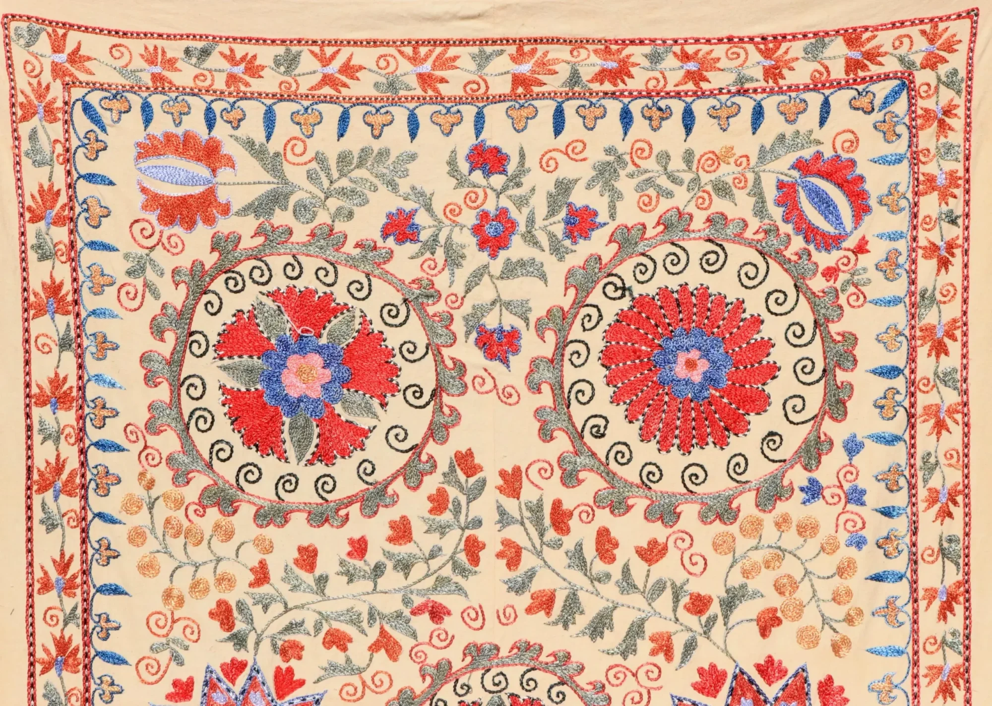 Uzbek handmade embroidery suzani. Bedspread, Bedcover, Wall hanging, Tapestry, Wall decor, Throw, tablecloth.