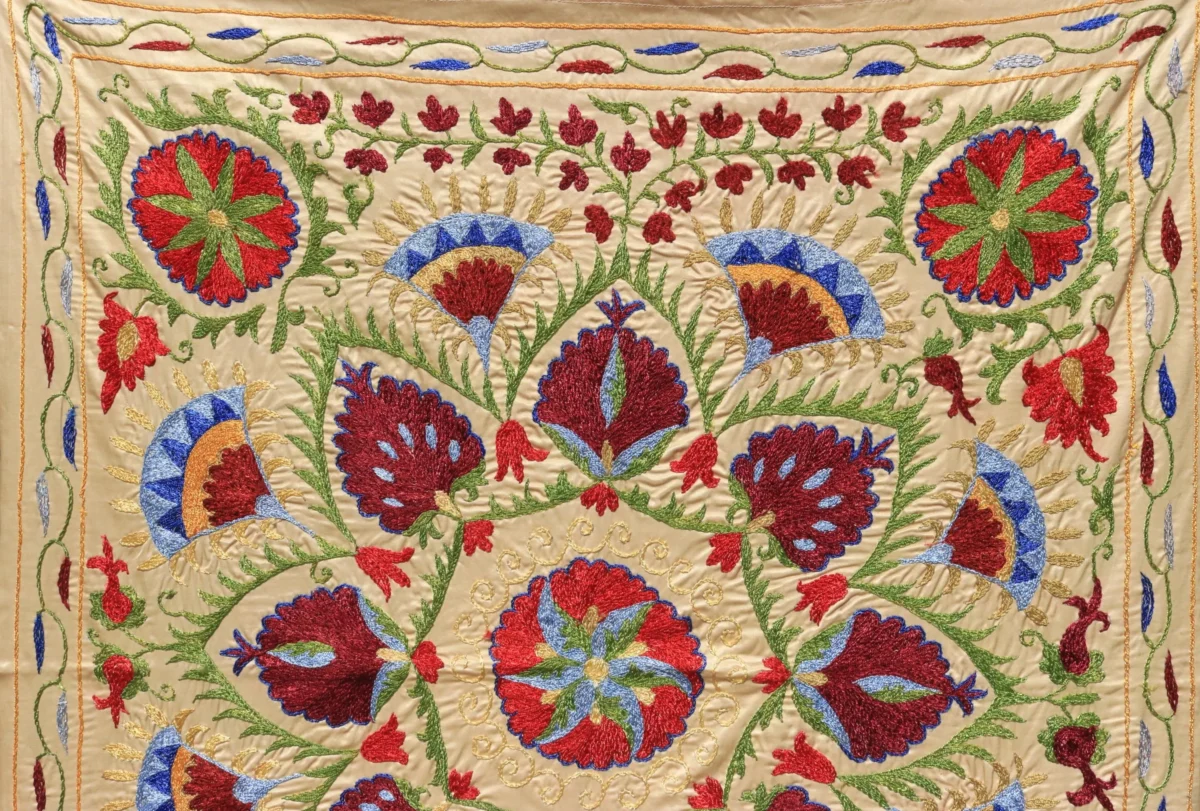Uzbek handmade embroidery suzani. Bedspread, Bedcover, Wall hanging, Tapestry, Wall decor, Throw, tablecloth.