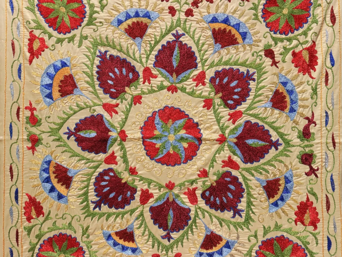 Uzbek handmade embroidery suzani. Bedspread, Bedcover, Wall hanging, Tapestry, Wall decor, Throw, tablecloth.