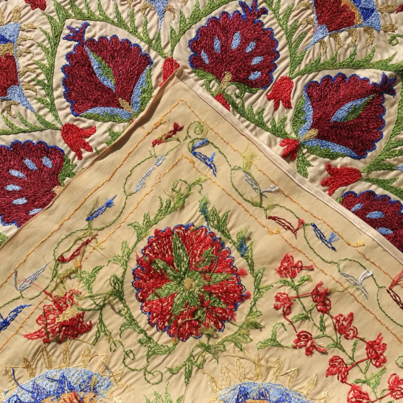 Uzbek handmade embroidery suzani. Bedspread, Bedcover, Wall hanging, Tapestry, Wall decor, Throw, tablecloth.