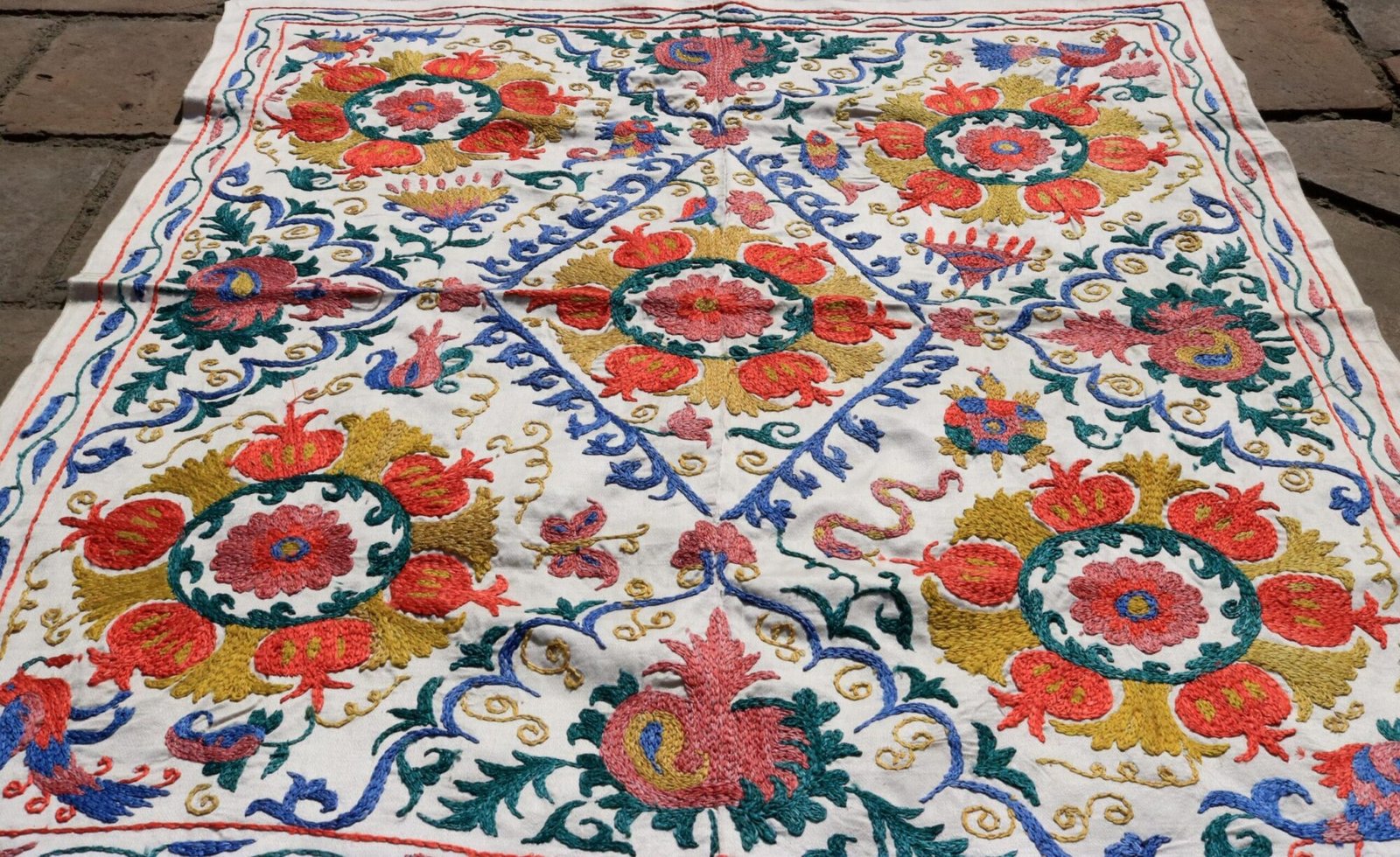 Uzbek handmade embroidery suzani. Bedspread, Bedcover, Wall hanging, Tapestry, Wall decor, Throw, tablecloth.