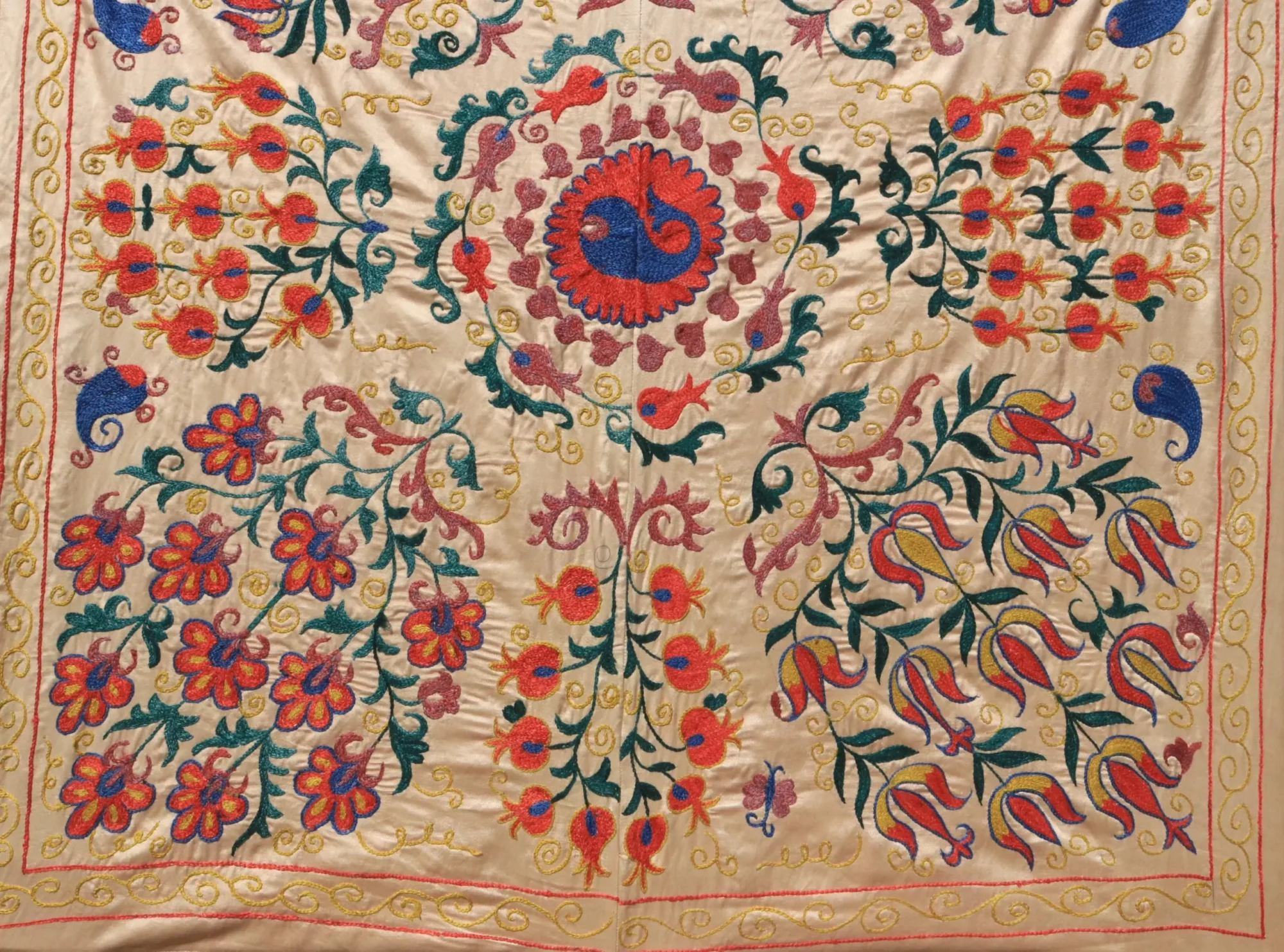 Uzbek handmade embroidery suzani. Bedspread, Bedcover, Wall hanging, Tapestry, Wall decor, Throw, tablecloth.