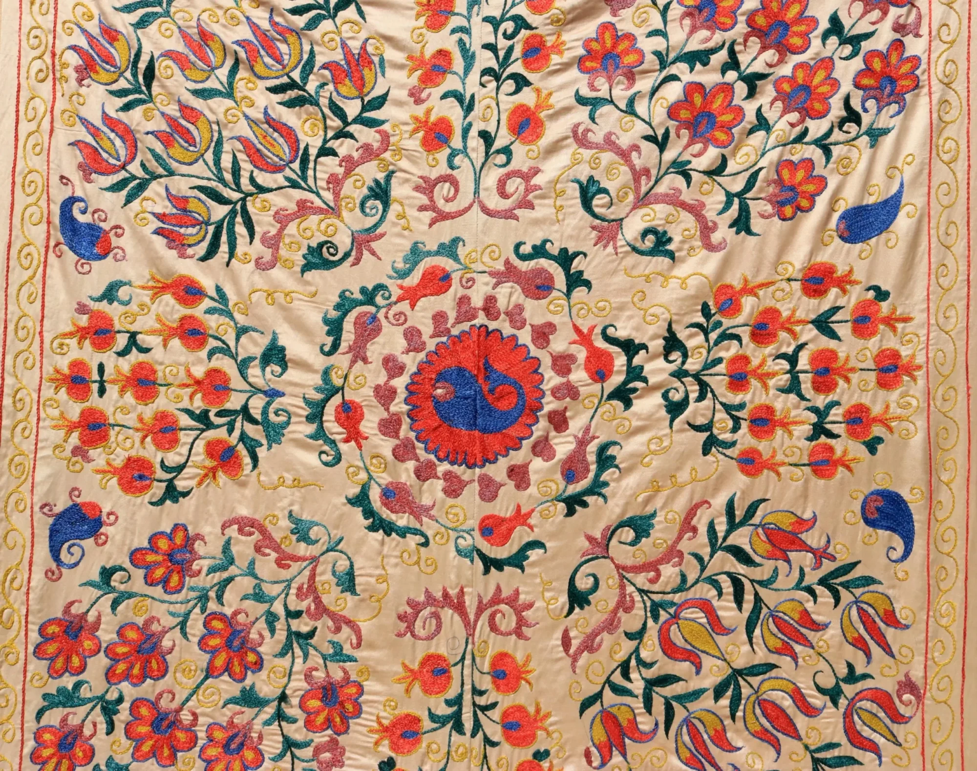 Uzbek handmade embroidery suzani. Bedspread, Bedcover, Wall hanging, Tapestry, Wall decor, Throw, tablecloth.