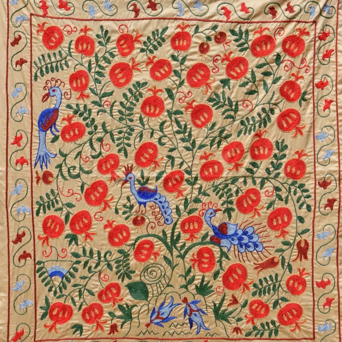 Uzbek handmade embroidery suzani. Bedspread, Bedcover, Wall hanging, Tapestry, Wall decor, Throw, tablecloth.