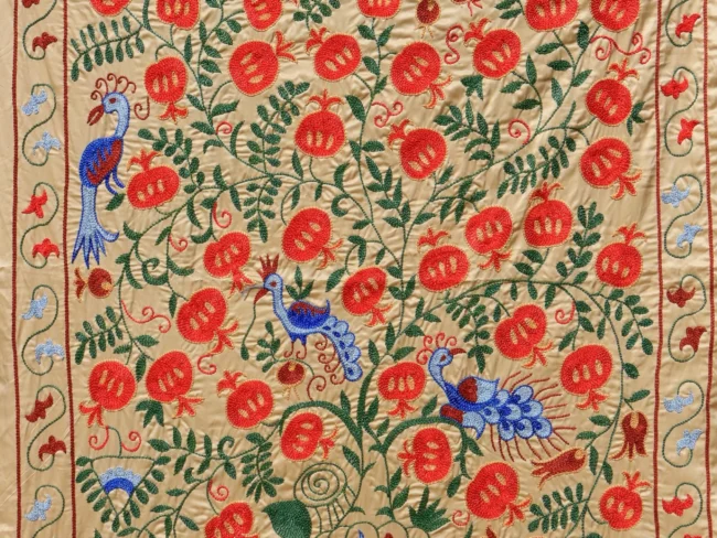 Uzbek handmade embroidery suzani. Bedspread, Bedcover, Wall hanging, Tapestry, Wall decor, Throw, tablecloth.