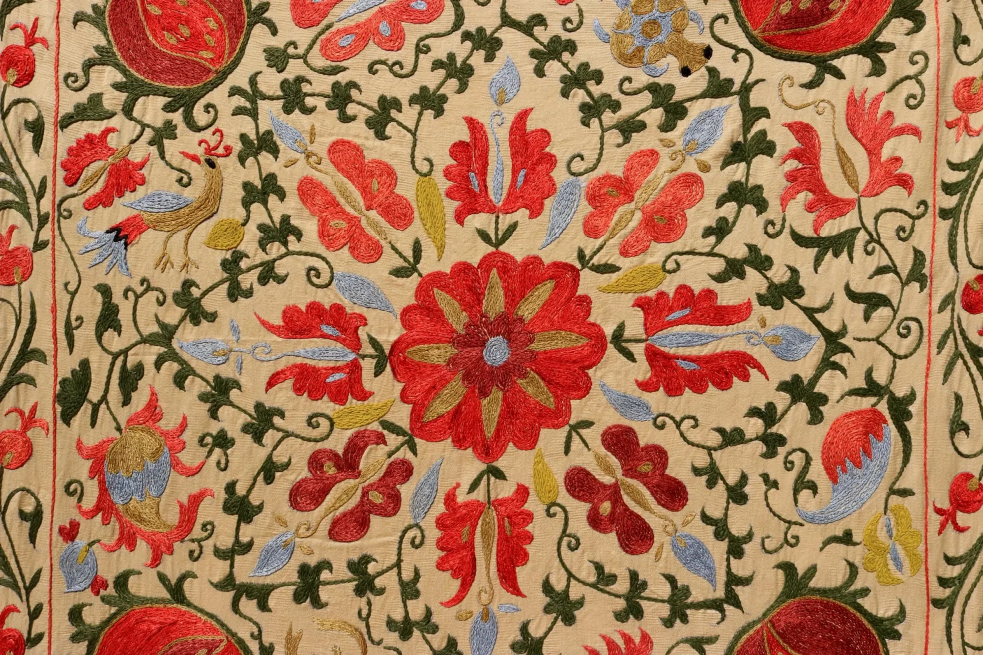 Uzbek handmade embroidery suzani. Bedspread, Bedcover, Wall hanging, Tapestry, Wall decor, Throw, tablecloth.