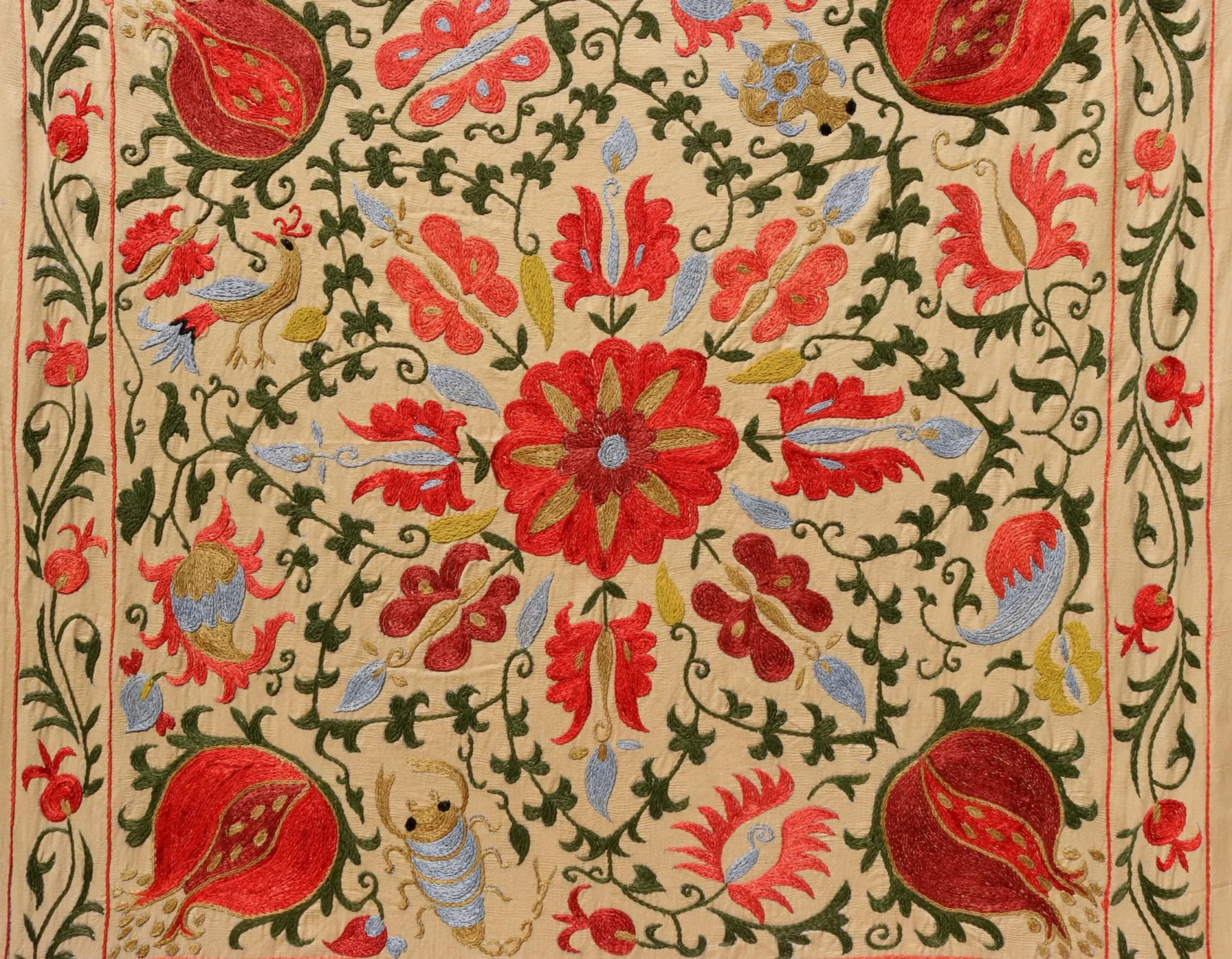 Uzbek handmade embroidery suzani. Bedspread, Bedcover, Wall hanging, Tapestry, Wall decor, Throw, tablecloth.