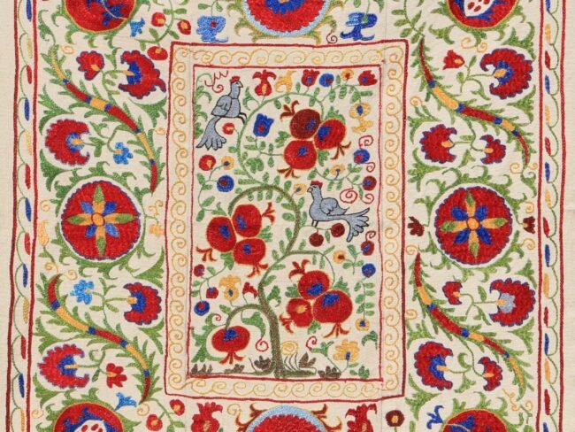 Uzbek handmade embroidery suzani. Bedspread, Bedcover, Wall hanging, Tapestry, Wall decor, Throw, tablecloth.