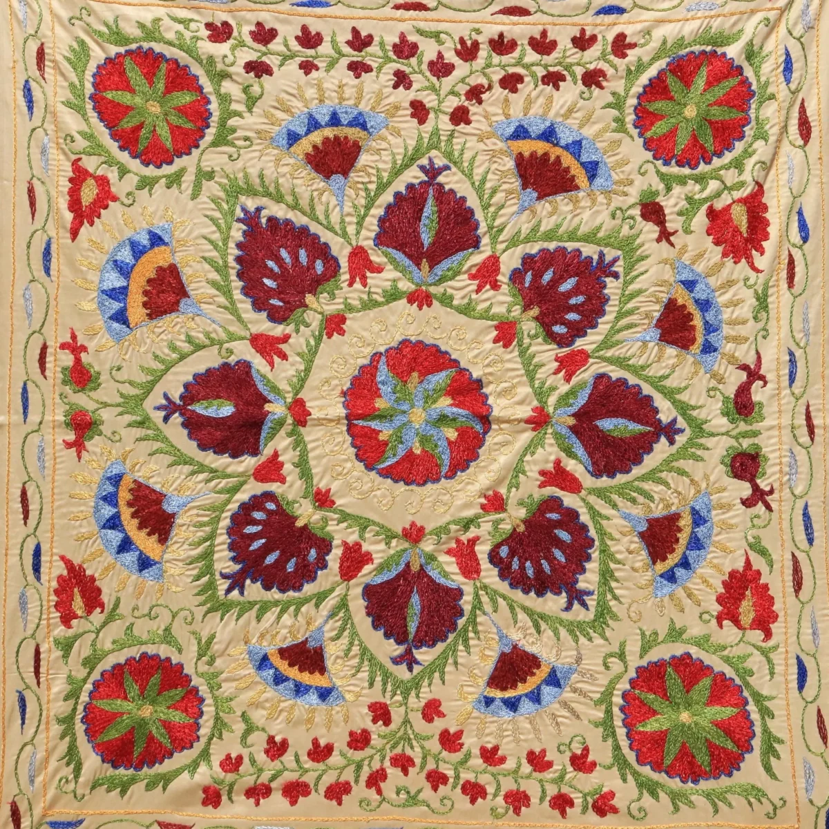 Uzbek handmade embroidery suzani. Bedspread, Bedcover, Wall hanging, Tapestry, Wall decor, Throw, tablecloth.