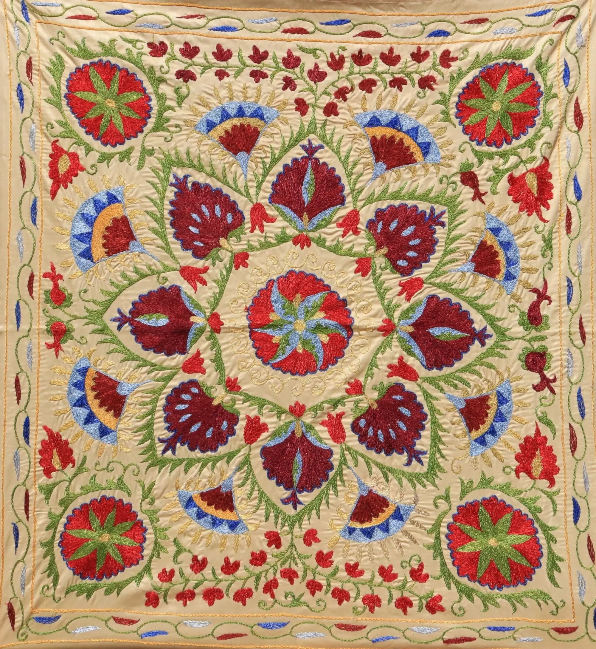 Uzbek handmade embroidery suzani. Bedspread, Bedcover, Wall hanging, Tapestry, Wall decor, Throw, tablecloth.