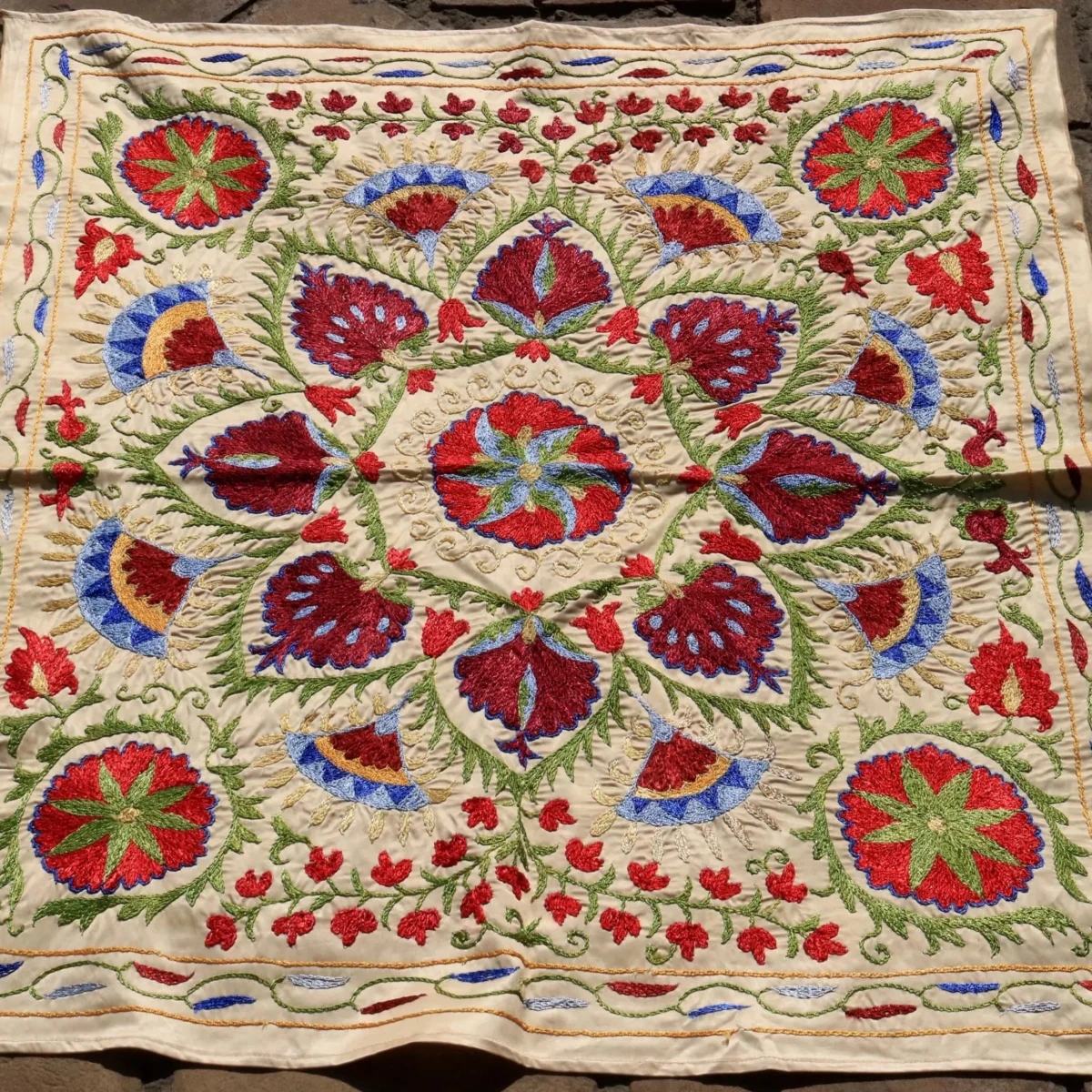Uzbek handmade embroidery suzani. Bedspread, Bedcover, Wall hanging, Tapestry, Wall decor, Throw, tablecloth.