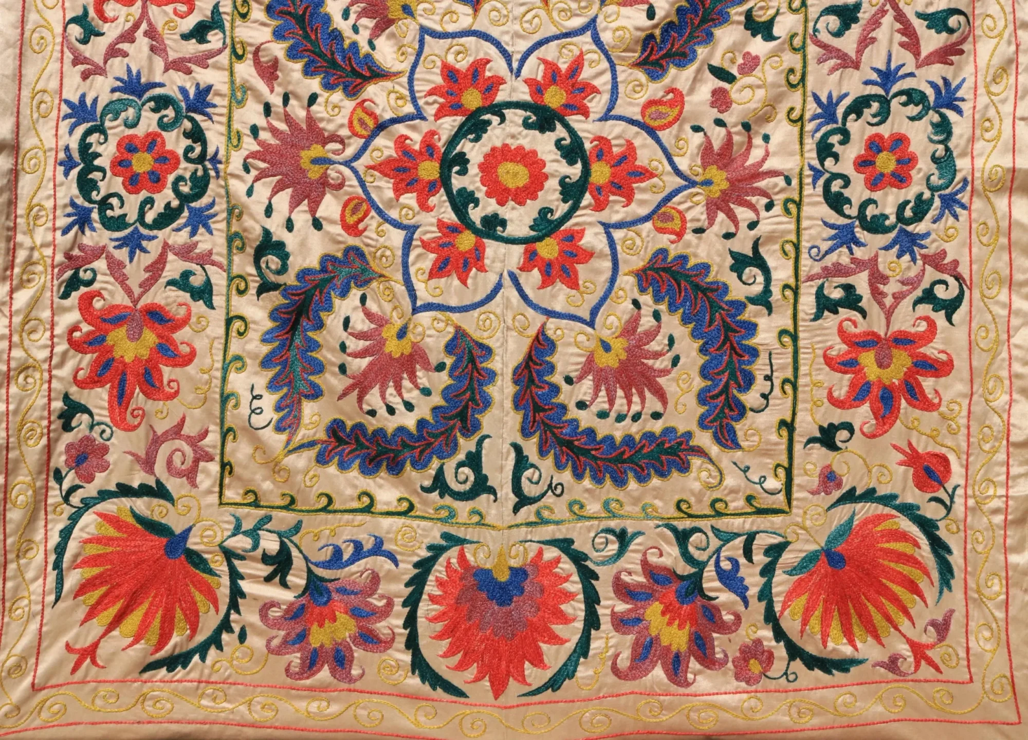 Uzbek handmade embroidery suzani. Bedspread, Bedcover, Wall hanging, Tapestry, Wall decor, Throw, tablecloth.