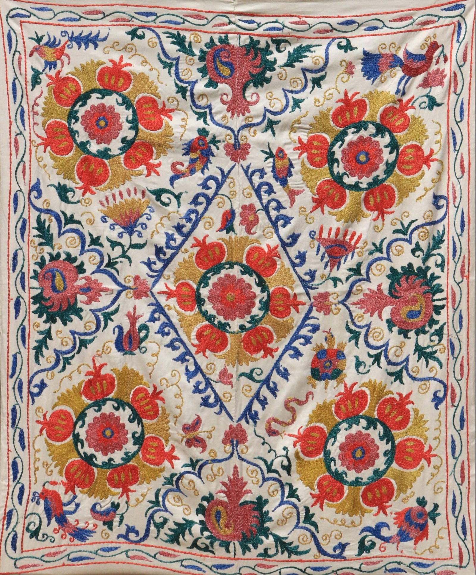 Uzbek handmade embroidery suzani. Bedspread, Bedcover, Wall hanging, Tapestry, Wall decor, Throw, tablecloth.