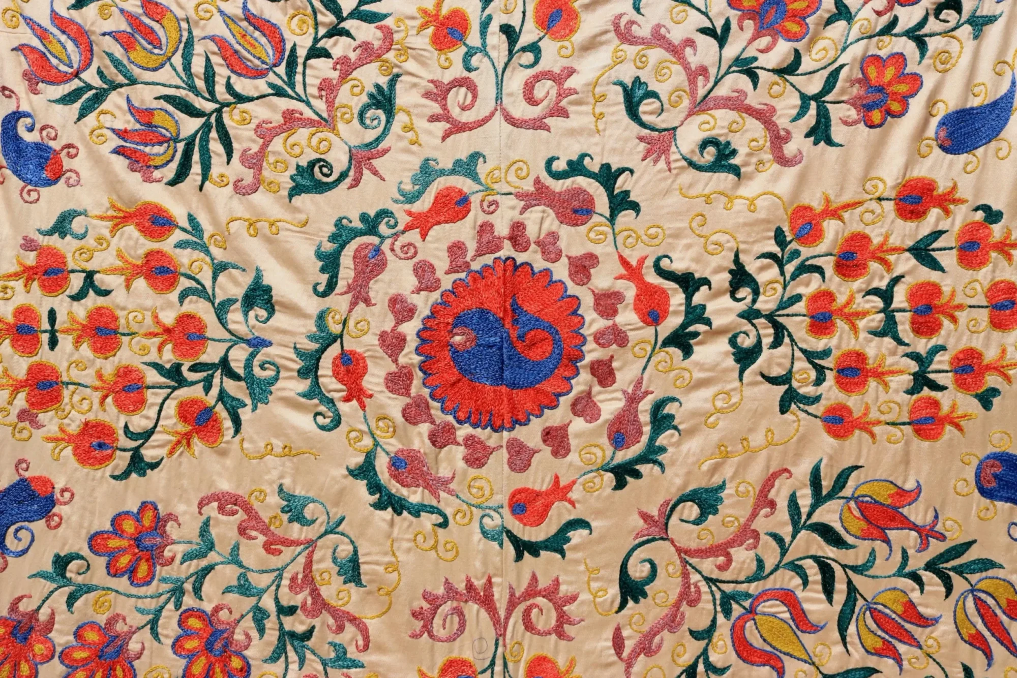 Uzbek handmade embroidery suzani. Bedspread, Bedcover, Wall hanging, Tapestry, Wall decor, Throw, tablecloth.