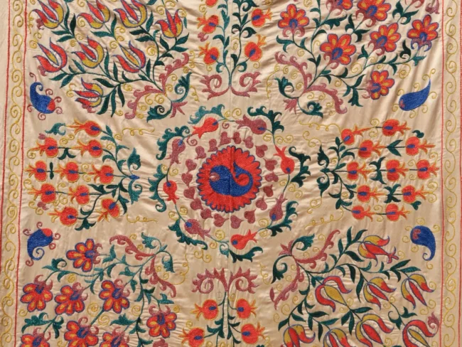 Uzbek handmade embroidery suzani. Bedspread, Bedcover, Wall hanging, Tapestry, Wall decor, Throw, tablecloth.