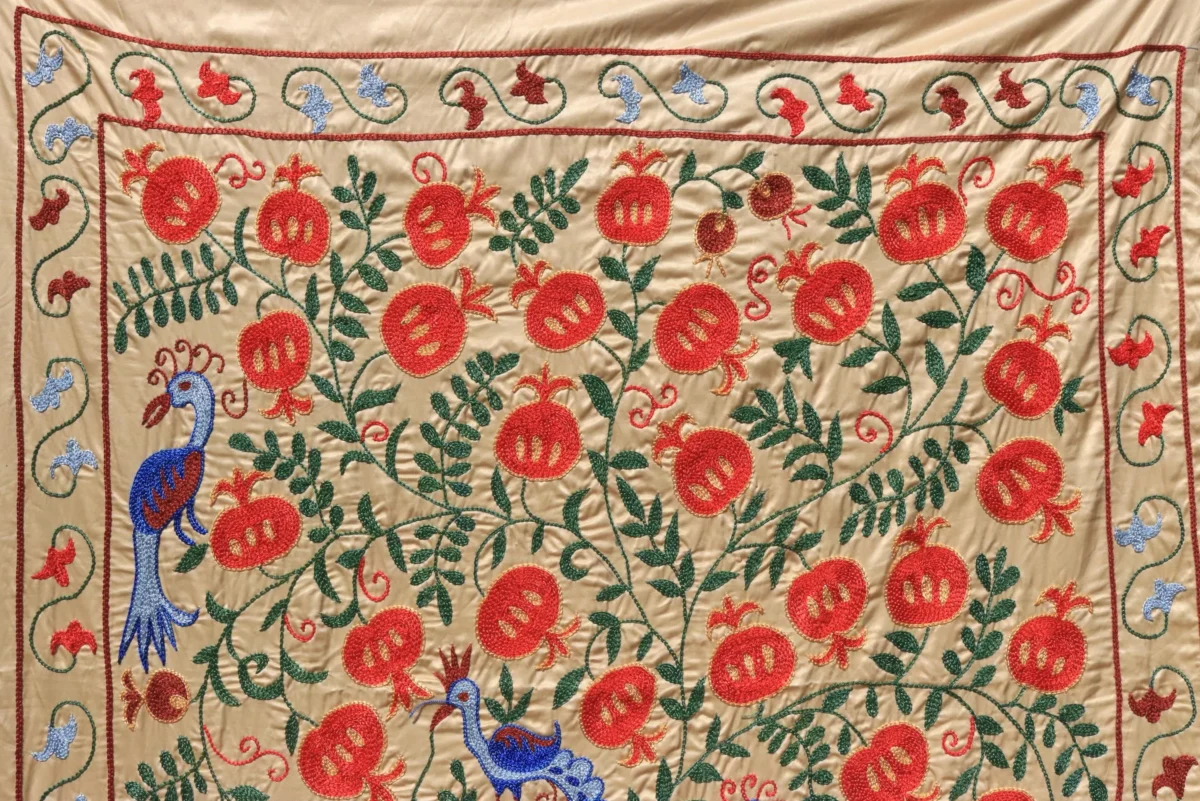 Uzbek handmade embroidery suzani. Bedspread, Bedcover, Wall hanging, Tapestry, Wall decor, Throw, tablecloth.