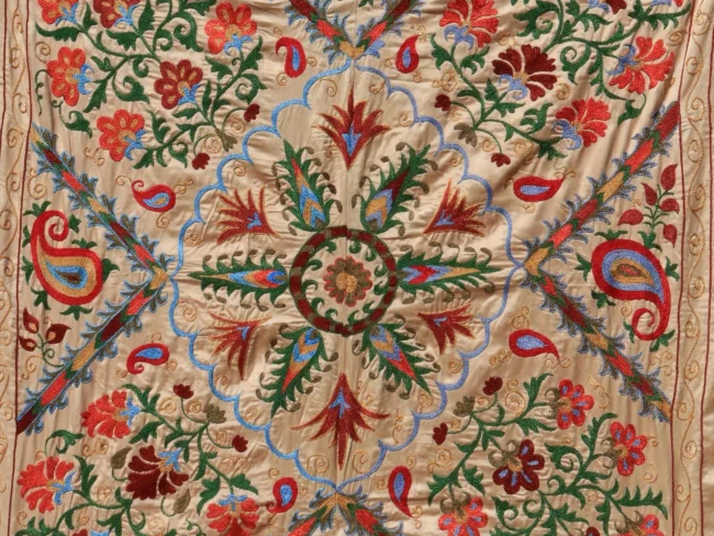 Uzbek handmade embroidery suzani. Bedspread, Bedcover, Wall hanging, Tapestry, Wall decor, Throw, tablecloth.