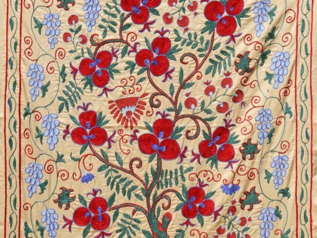 Uzbek handmade embroidery suzani. Bedspread, Bedcover, Wall hanging, Tapestry, Wall decor, Throw, tablecloth.