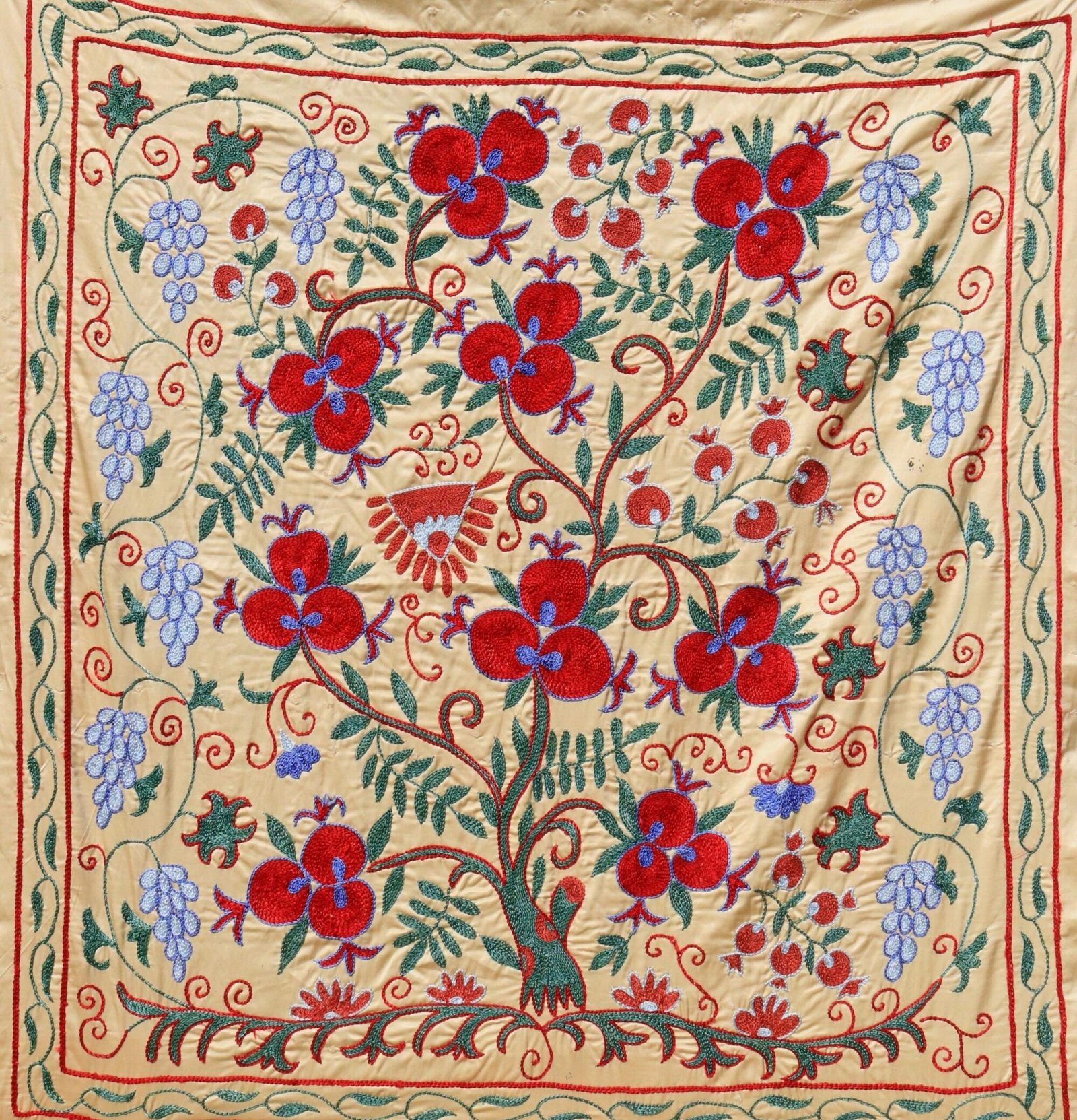 Uzbek handmade embroidery suzani. Bedspread, Bedcover, Wall hanging, Tapestry, Wall decor, Throw, tablecloth.