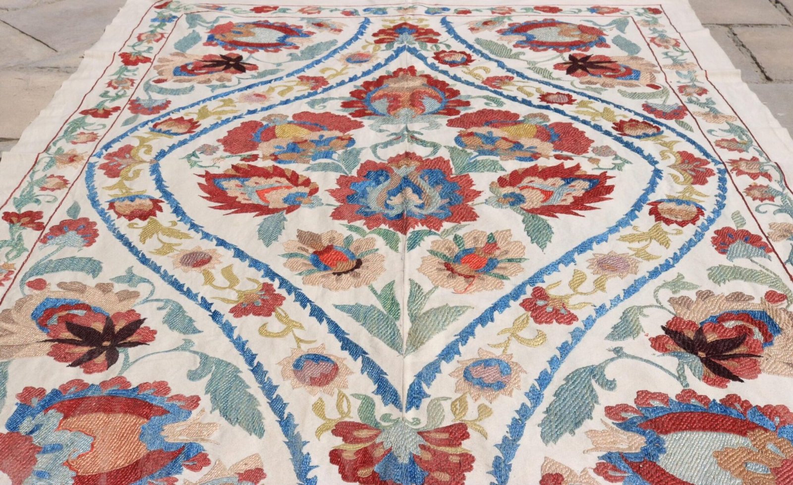 Uzbek handmade embroidery suzani. Bedspread, Bedcover, Wall hanging, Tapestry, Wall decor, Throw, tablecloth.