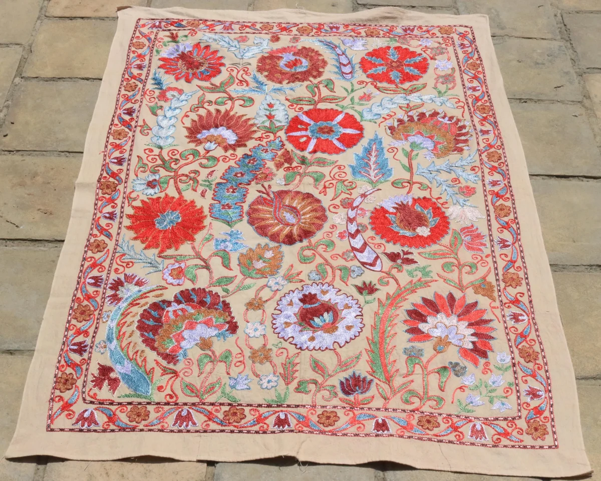 Uzbek handmade embroidery suzani. Bedspread, Bedcover, Wall hanging, Tapestry, Wall decor, Throw, tablecloth.
