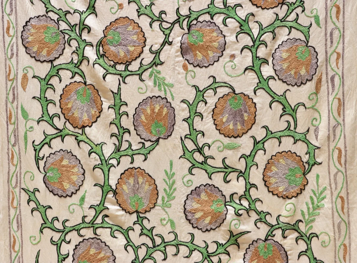 Uzbek handmade embroidery suzani. Bedspread, Bedcover, Wall hanging, Tapestry, Wall decor, Throw, tablecloth.