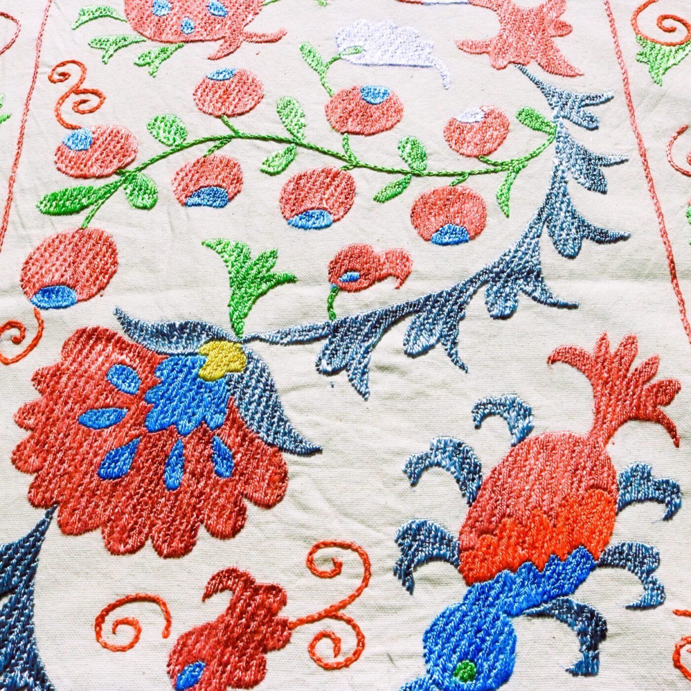 Suzani,Uzbek handmade embroidery. Table runners. Wall hanging, tablecloth.