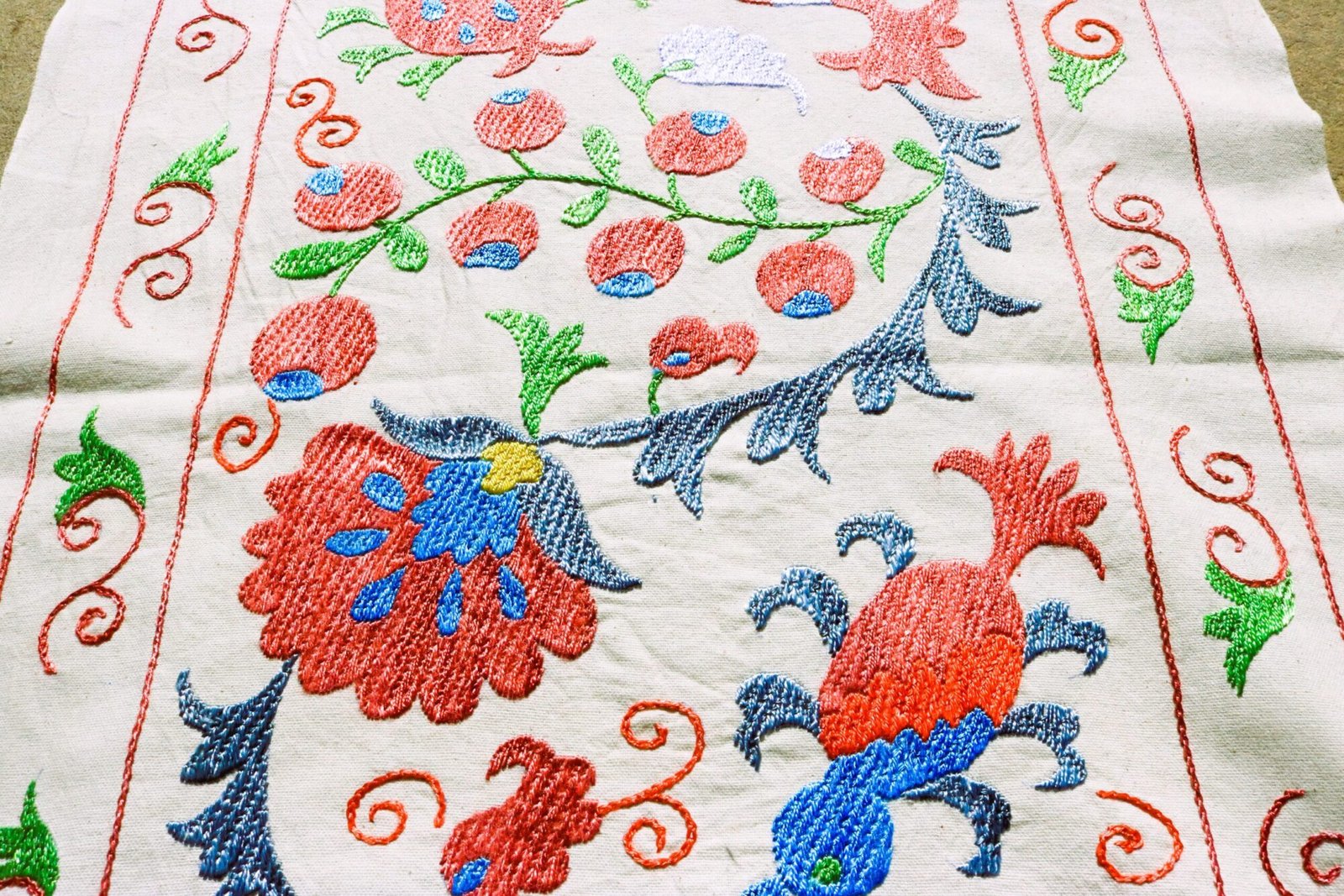 Suzani,Uzbek handmade embroidery. Table runners. Wall hanging, tablecloth.