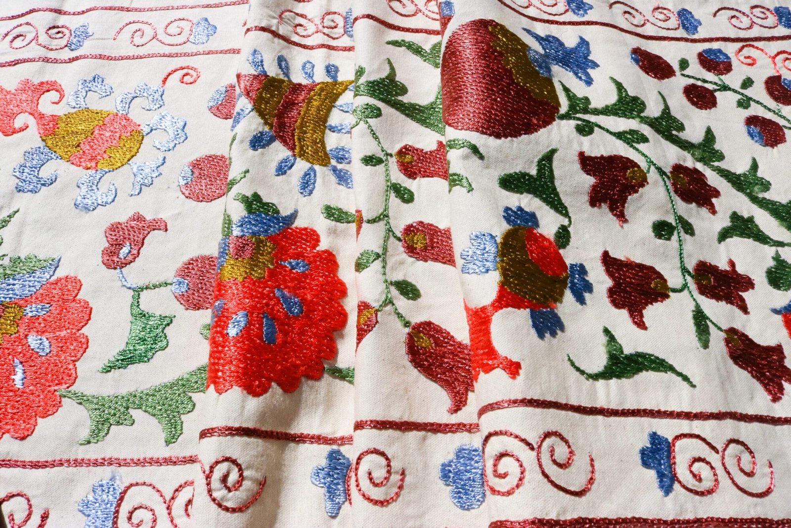 Suzani,Uzbek handmade embroidery. Table runners. Wall hanging, tablecloth.