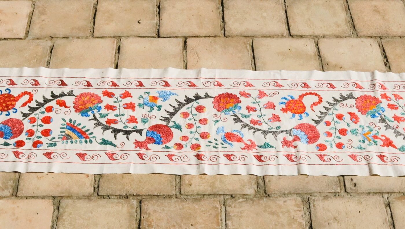 Suzani,Uzbek handmade embroidery. Table runners. Wall hanging, tablecloth.