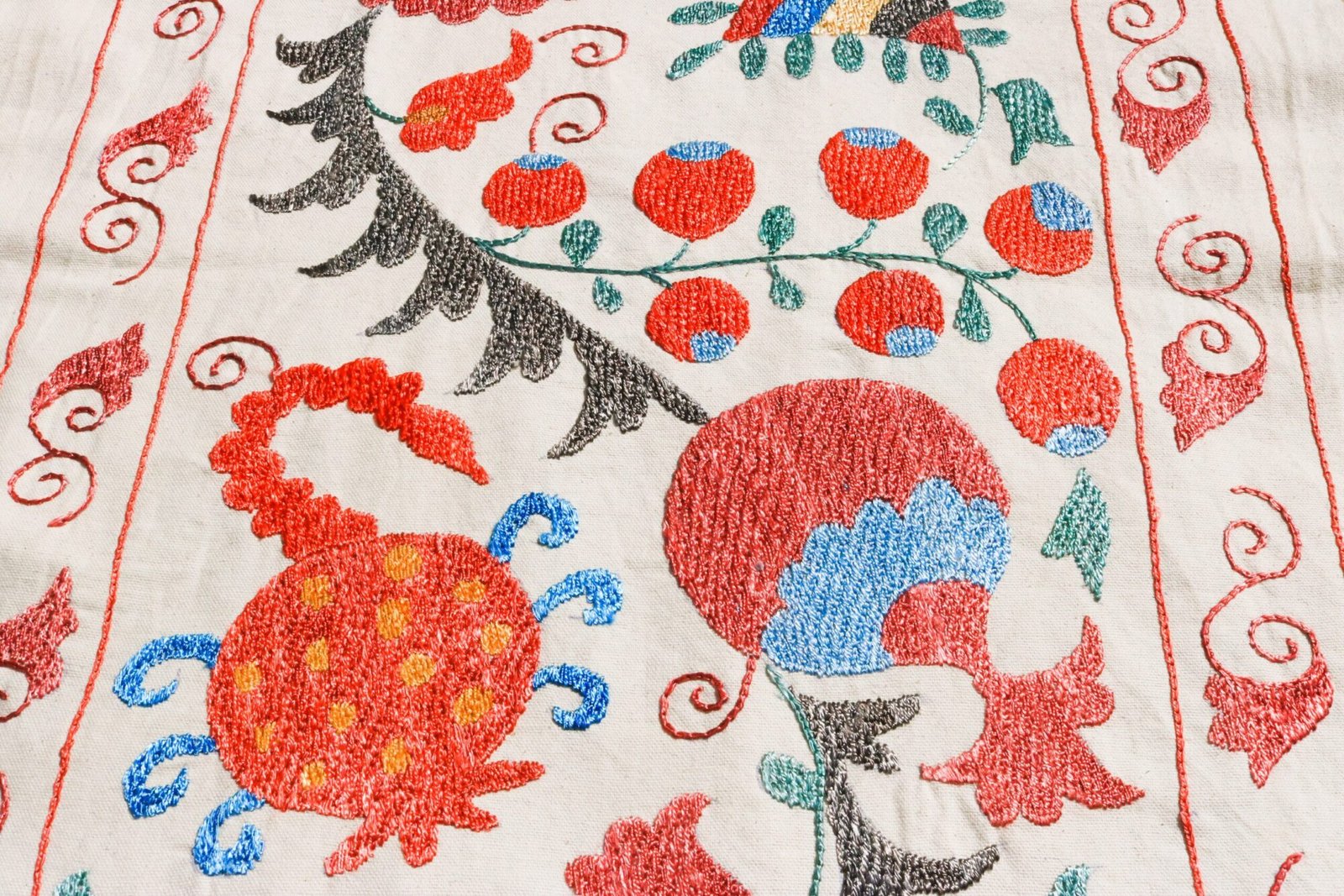 Suzani,Uzbek handmade embroidery. Table runners. Wall hanging, tablecloth.