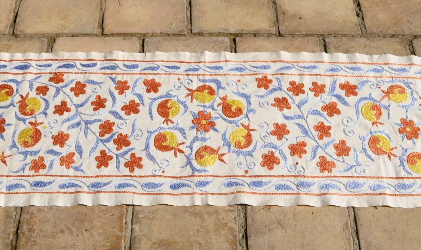 Suzani,Uzbek handmade embroidery. Table runners. Wall hanging, tablecloth.