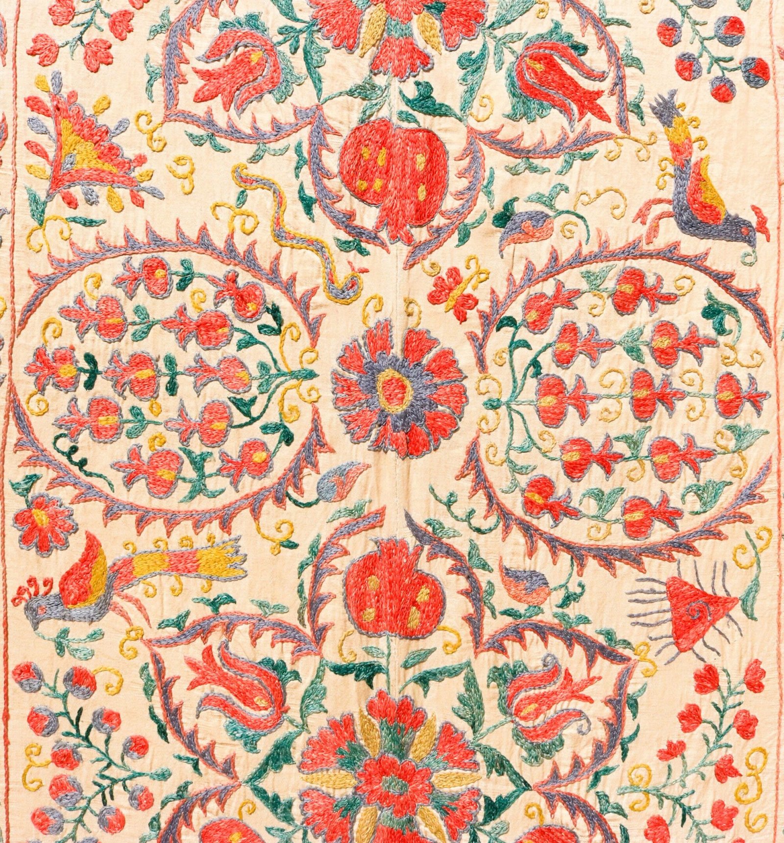 Handmade Uzbek Suzani Embroidery, Wall Hanging, Table Cover, Bedspread