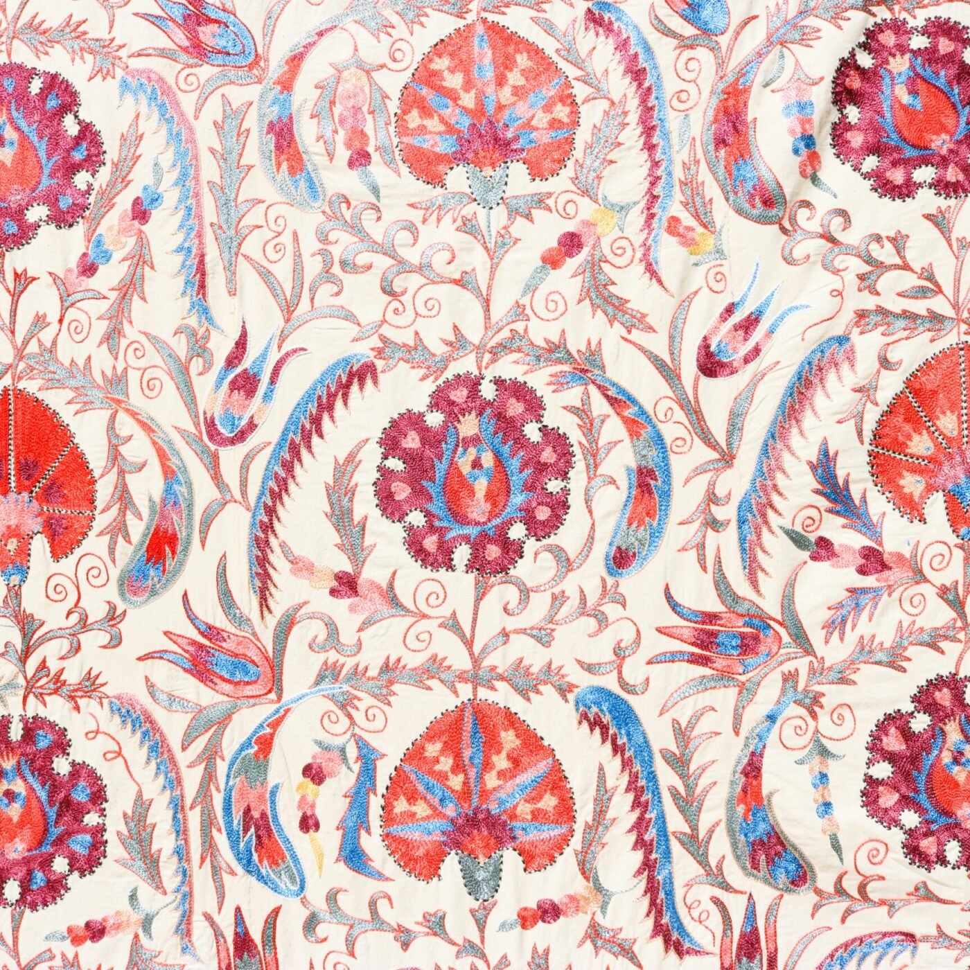 Handmade Uzbek Suzani Embroidery, Wall Hanging, Table Cover, Bedspread