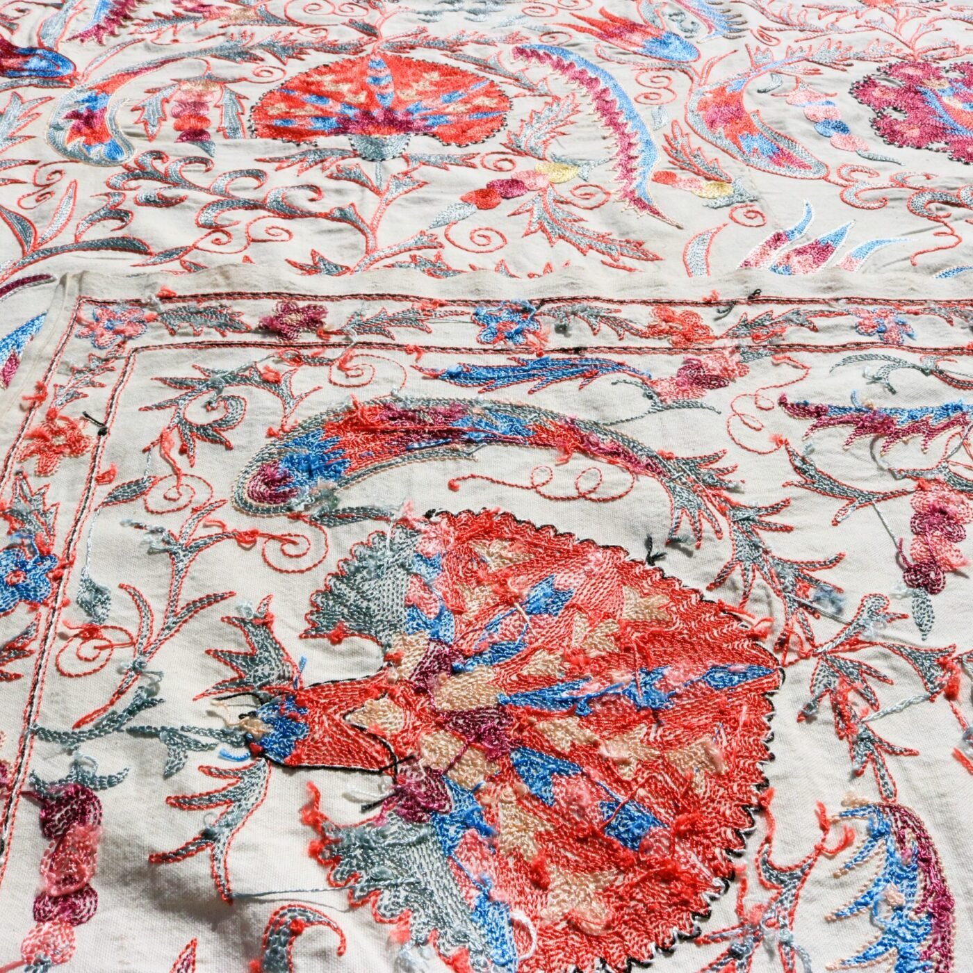 Handmade Uzbek Suzani Embroidery, Wall Hanging, Table Cover, Bedspread